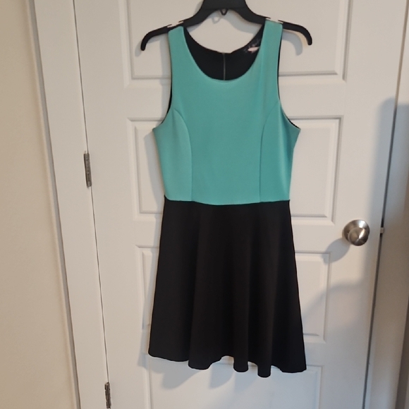 French Atmosphere Dresses & Skirts - French Atmosphere Sleeveless Teal and Black Mini Dress